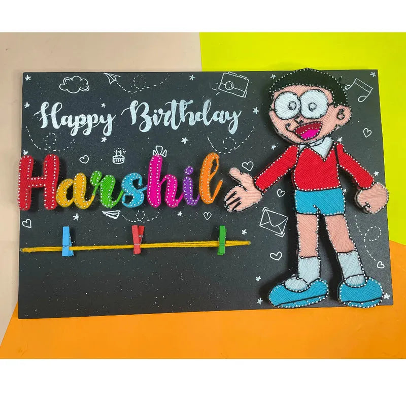 Nobita Cartoon Birthday String Art Nameplate: A Wonderful Present for Your Brother