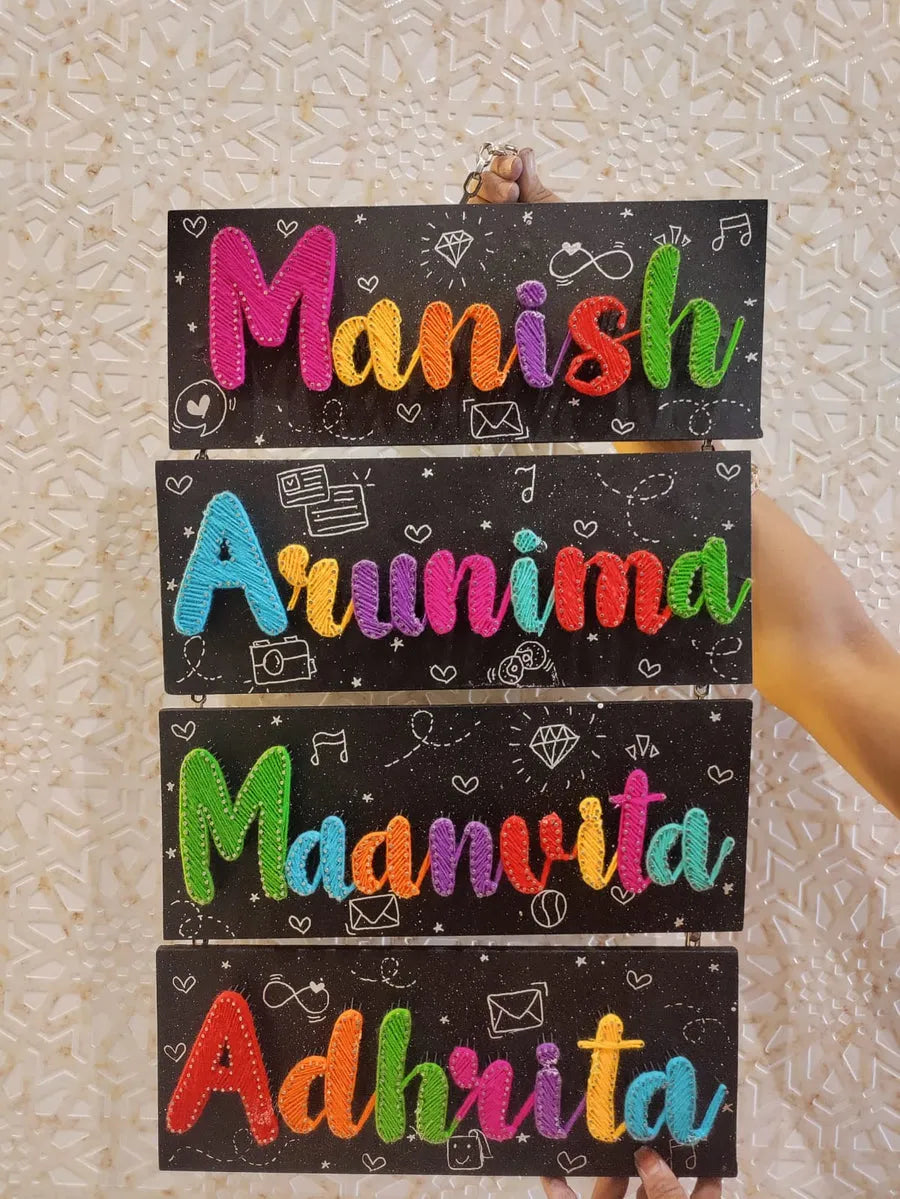 Personalised Family Nameplate with String Art for Your House