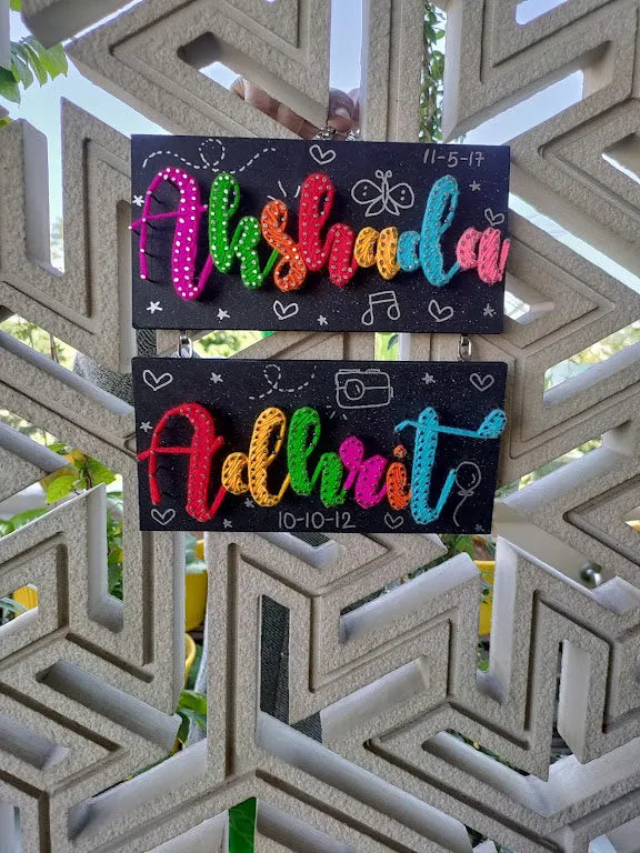 Personalised Family Nameplate with String Art for Your House