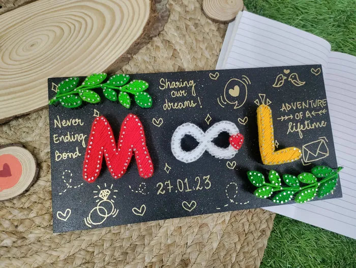 Couple's Infinite Love String Art Name Plate