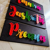 Name Boards with Customised Rainbow String Art