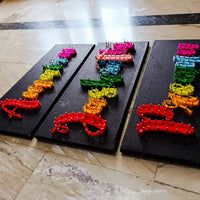 Name Boards with Customised Rainbow String Art