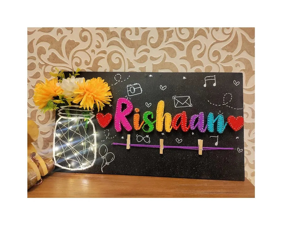 String Art Name Plate with a Single Name