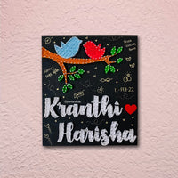 Nature-inspired String Art Couple Name Plate